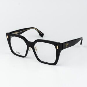 Fendi FENDI ROMA Men Eyeglasses Oversized Black FE50085F 001 NEW AUTHENTIC